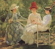 Edmund Charles Tarbell Three Sisters-A Study in june Sunlight oil
